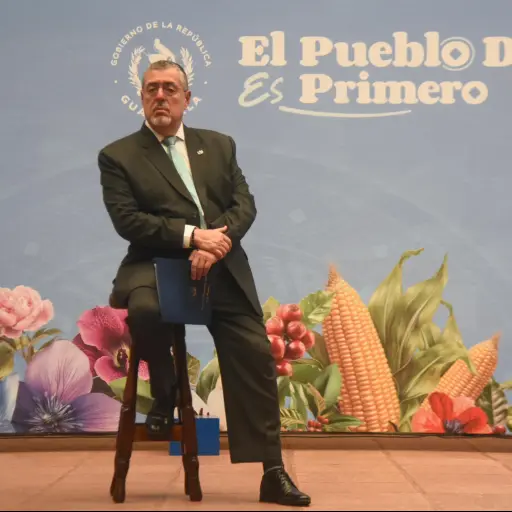 El presidente Bernardo Arévalo durante la conferencia de prensa 