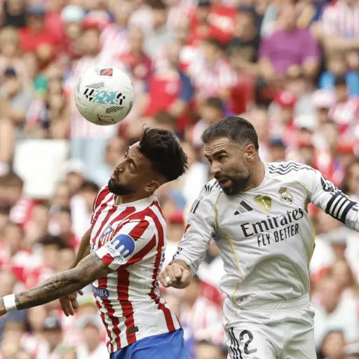 Dani Carvajal en el 'Derbi' ante el Atlético de Madrid - EFE