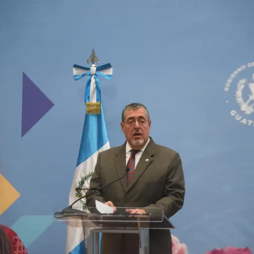 El presidente Bernardo Arévalo durante la conferencia de prensa 
