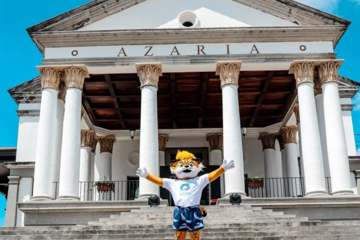 El jaguar Balami, mascota de los Juegos Centroamericanos 2025. 