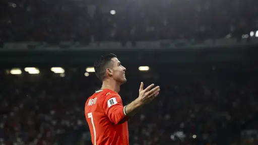 Cristiano Ronaldo reacciona tras el inesperado empate de Portugal ante Congo