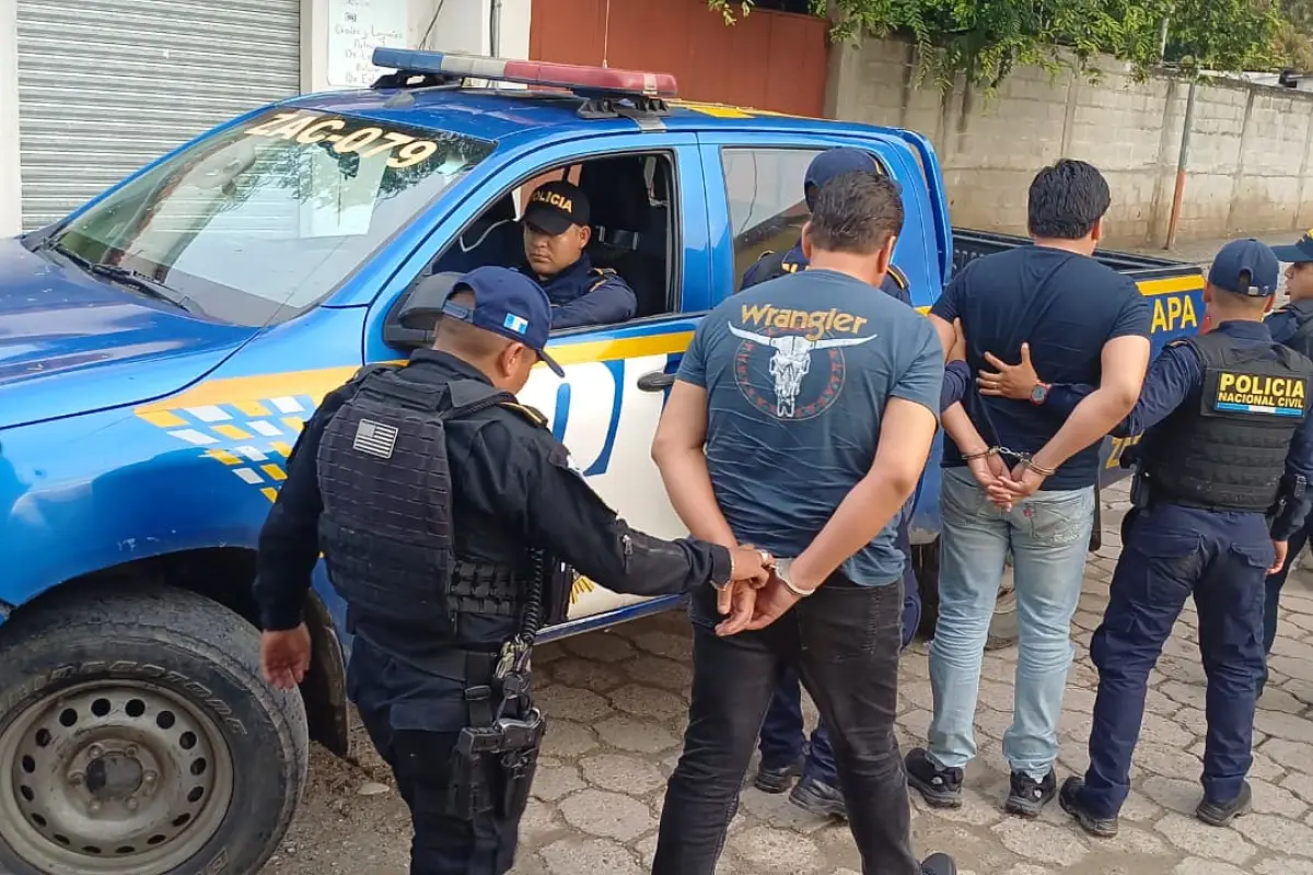 Los detenidos fueron puestos ante un juzgado para resolver su sitaución legal., PNC de Guatemala.