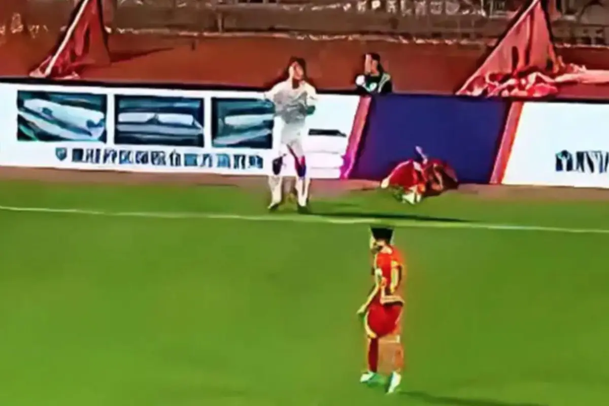 Futbolista grave lesión. , Captura de pantalla video X.