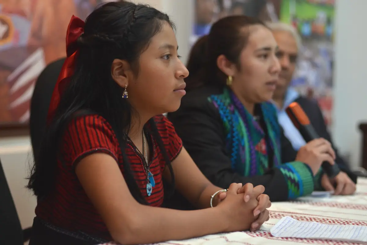 Dulce Vicente, una estudiante de doce años de la fundación Fe y Alegría, participa en una rueda de prensa., Foto EFE/ Alex Cruz