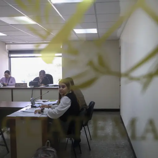 La denunciante, Silvia Patricia Townsonn, asiste a una audiencia este viernes. ,Foto EFE/ Mariano Macz