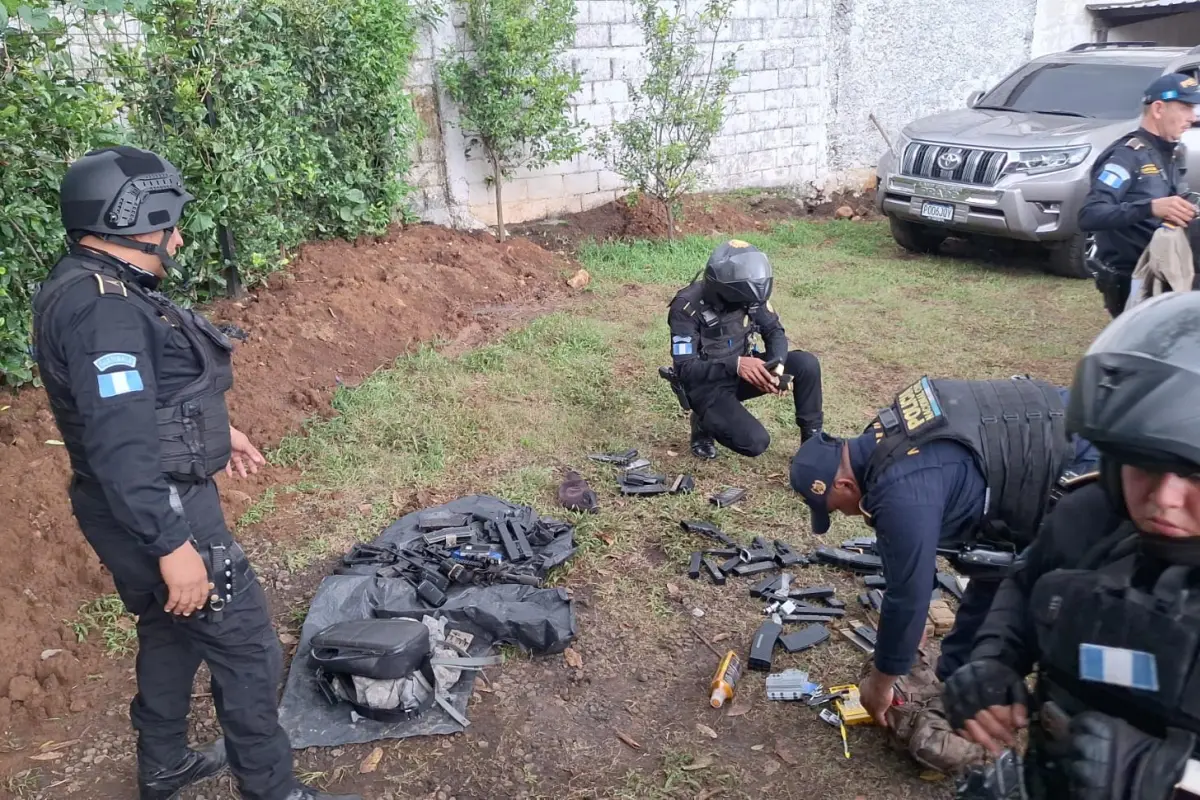 La PNC sigue contabilizando las armas de fuego encontradas en Escuintla., PNC de Guatemala.