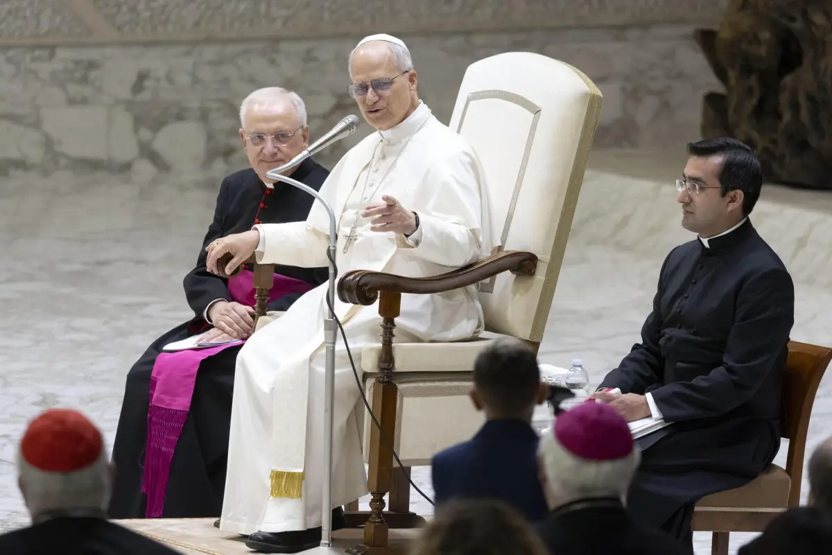 El papa Leon XIV durante el jubileo de este sábado 18 de octubre en el Vaticano,  EFE/EPA/MASSIMO PERCOSSI
