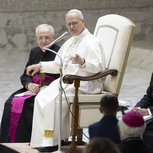 El papa Leon XIV durante el jubileo de este sábado 18 de octubre en el Vaticano , EFE/EPA/MASSIMO PERCOSSI