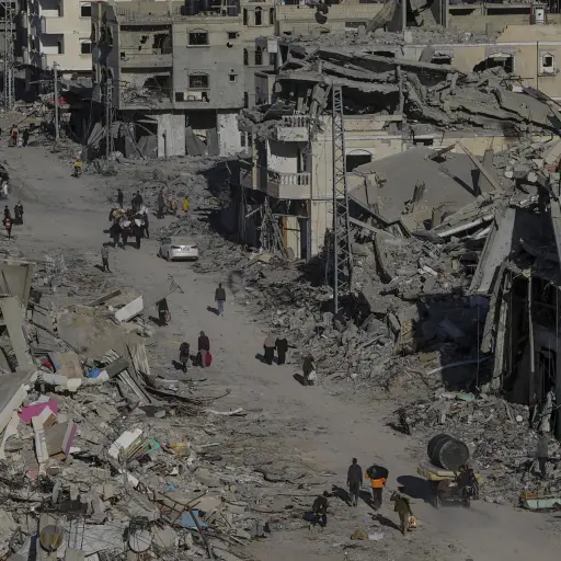 Imagen de archivo con la ciudad de Rafah destruida por los bombardeos , EFE/EPA/MOHAMMED SABER