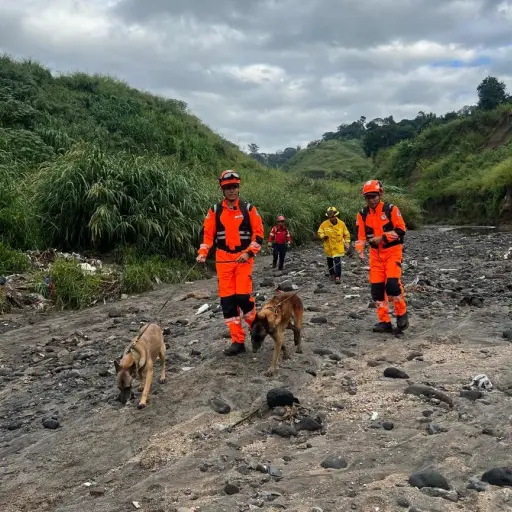 El área donde se realiza la búsqueda divide los municipios de Villa Nueva y San Miguel Petapa. ,Bomberos Voluntarios.