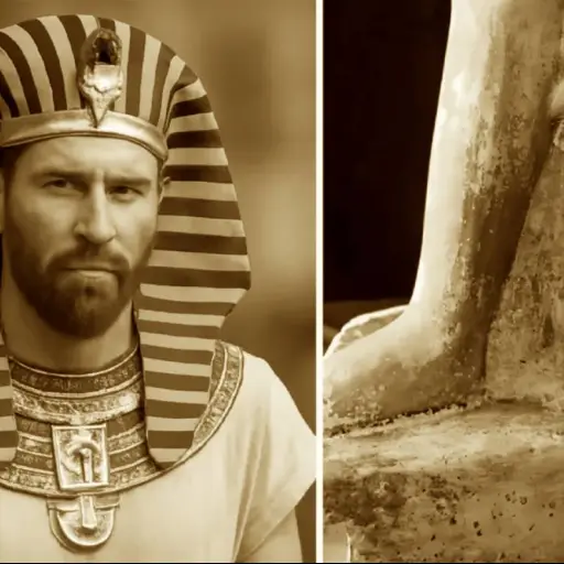 Arqueólogos descubren una escultura considerada como el 'Messi' del Antiguo Egipto. ,Redes sociales.