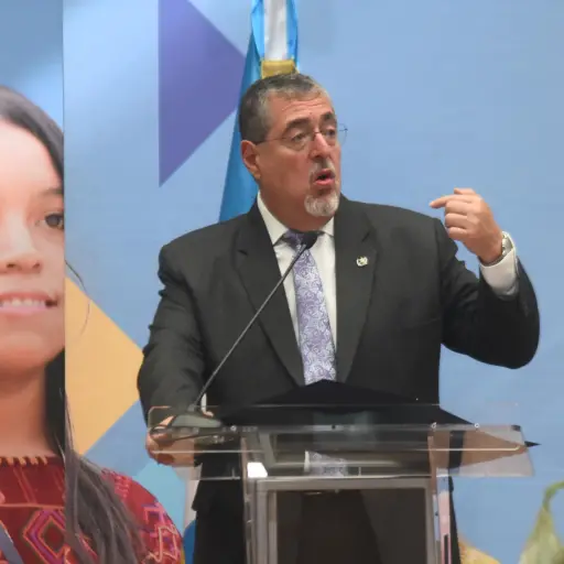 El presidente Bernardo Arévalo durante la conferencia de prensa 