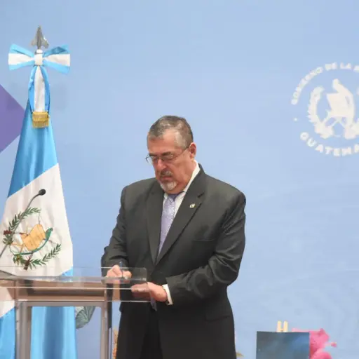 El presidente Bernardo Arévalo durante la conferencia de prensa 