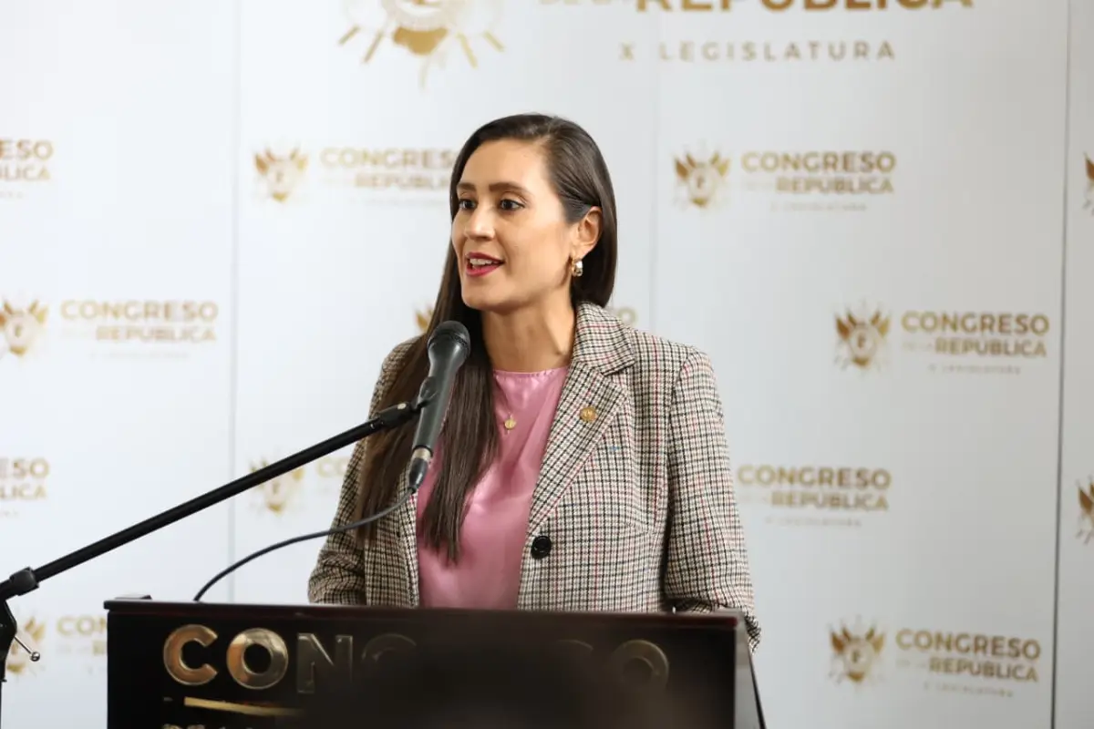 La diputada Karina Paz brindó una conferencia para anunciar las acciones que interpondrá contra el Decreto 9-2025., Congreso