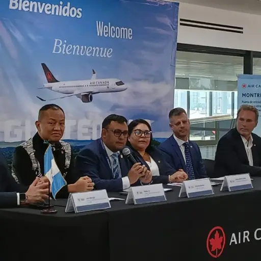 Las autoridades destacaron que la apertura de esta ruta Guatemala - Canadá constituye un hito en la conectividad internacional del país. ,Juan Carlos Chanta/EU