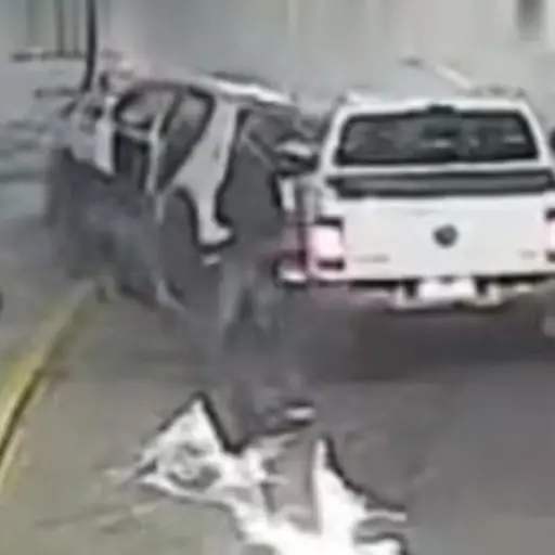 Conductor choca violentamente dos veces un auto. ,Captura de pantalla video X.