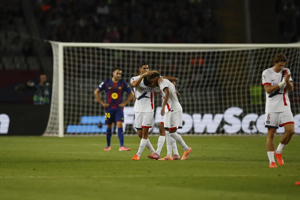 Celebración del PSG ante el Barça - EFE