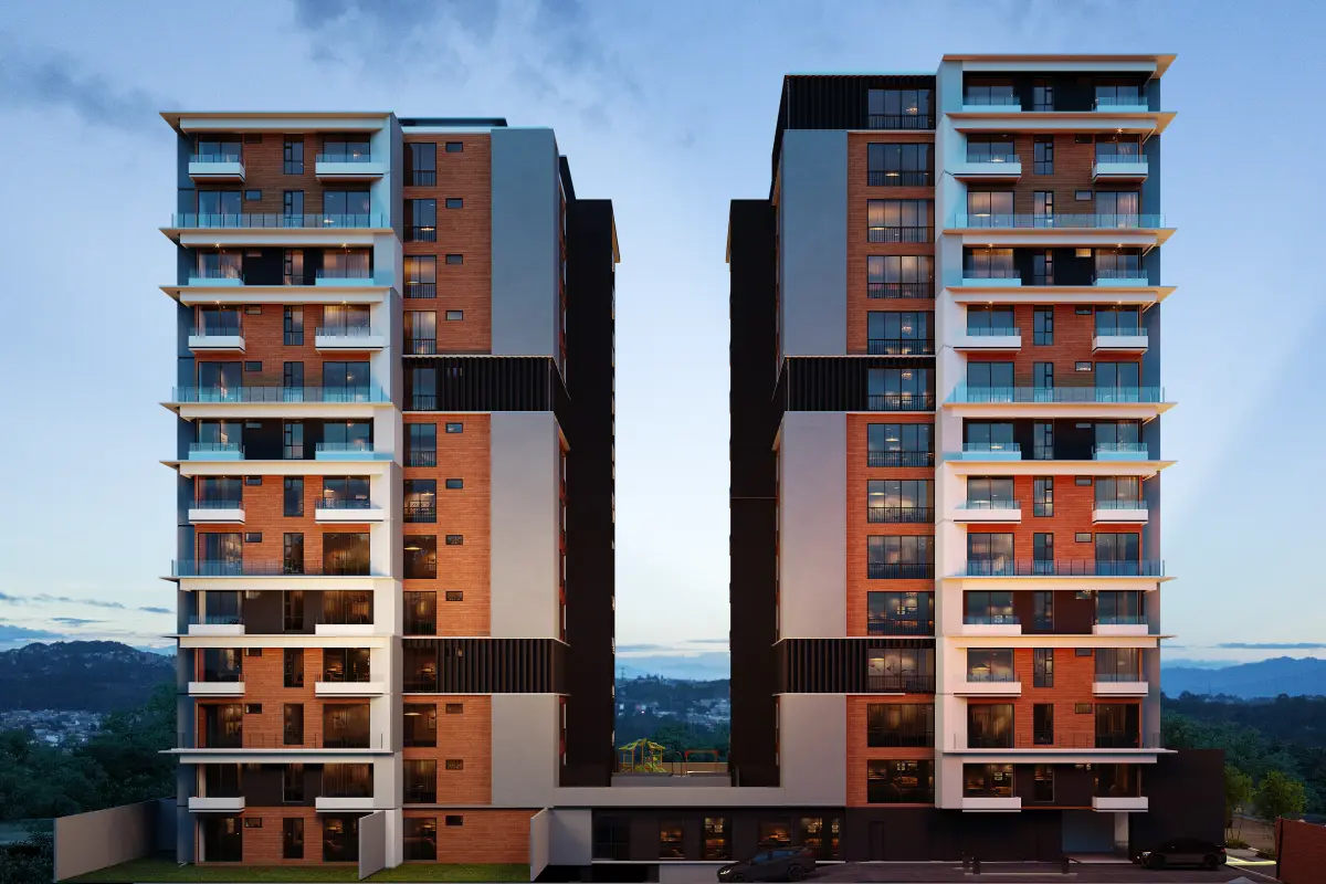 Vié Alcázar está conformado por dos torres de 13 y 14 niveles, con apartamentos de una, dos y tres habitaciones., Cortesía