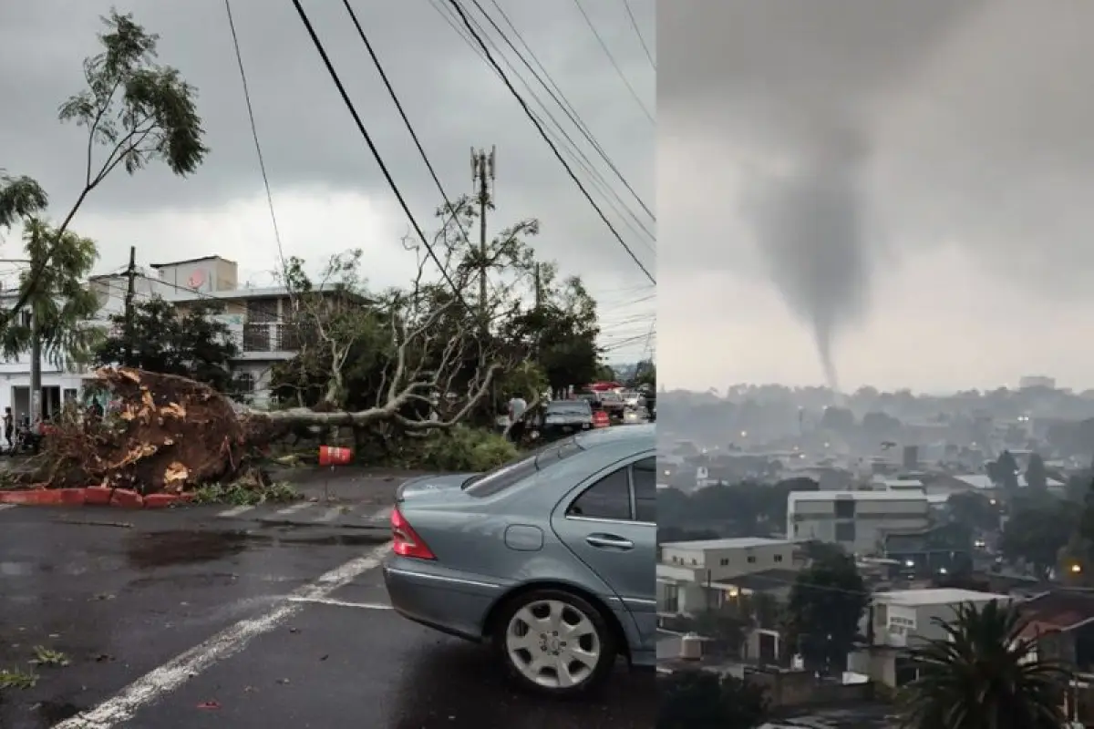 La tarde de este jueves se registró la formación de un tornado., Captura de pantalla