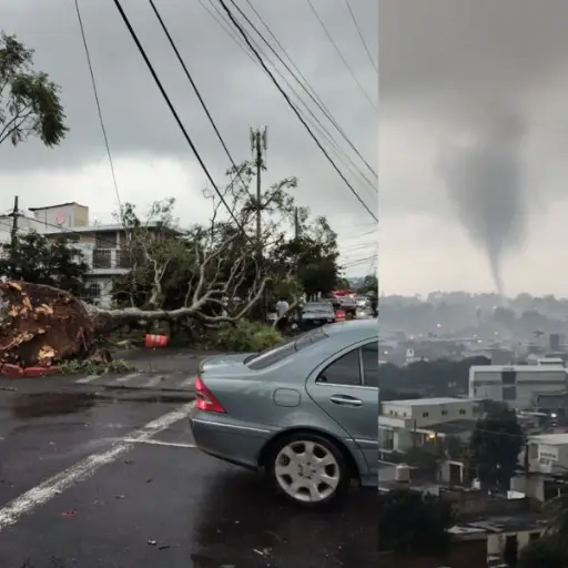La tarde de este jueves se registró la formación de un tornado. ,Captura de pantalla
