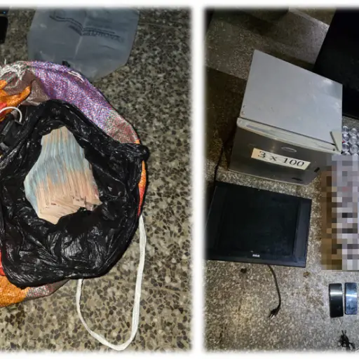 Parte de los objetos decomisados durante la requisa en Pavón. ,PNC