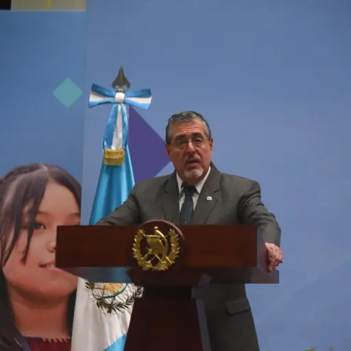 El presidente Bernardo Arévalo durante la conferencia de prensa 