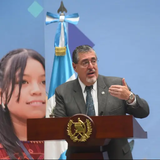 El presidente Bernardo Arévalo durante la conferencia de prensa 