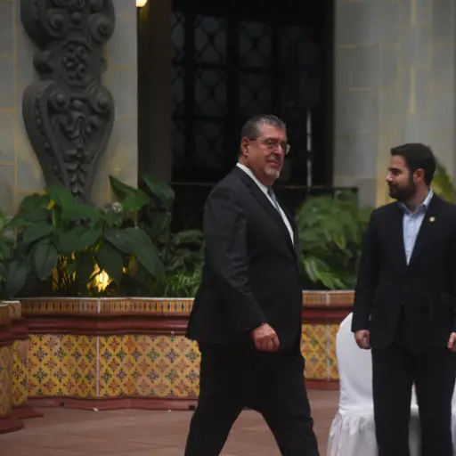 El presidente Bernardo Arévalo durante la conferencia de prensa 