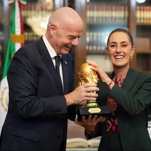 Gianni Infantino y Claudia Sheinbaum. ,@Claudiashein/X.