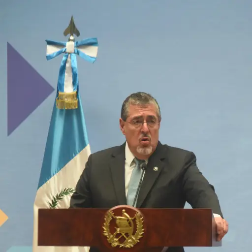 El presidente Bernardo Arévalo durante la conferencia de prensa 