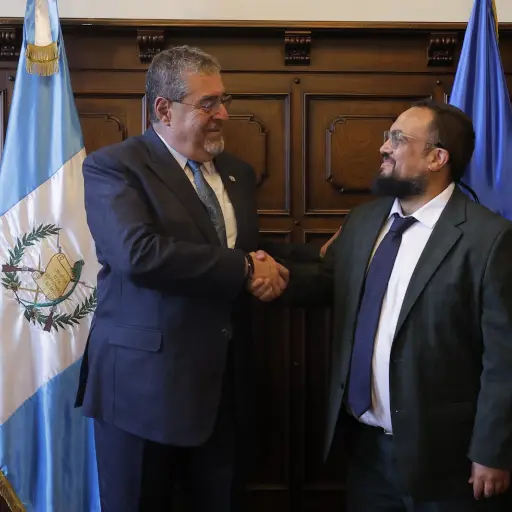 El presidente, Bernardo Arévalo se reunió con ebastián Kraljevich de la OEA. ,Foto SCSP