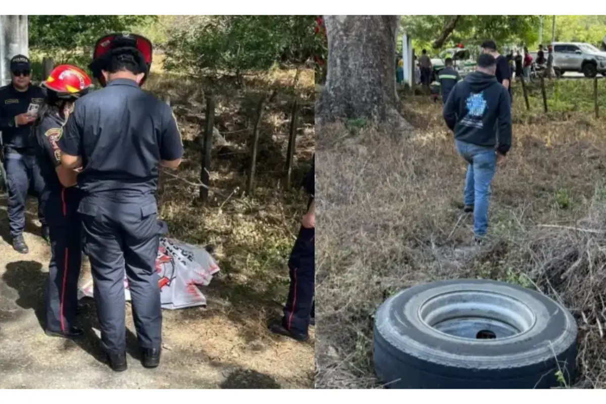 Mujer muere en Jutiapa tras ser impactada por neumático desprendido de un tráiler.,