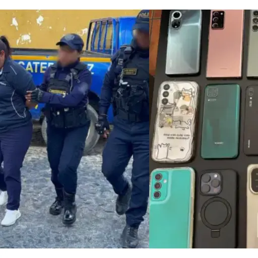 La sospechosa de sustraer 14 teléfonos en el Festival de las Flores fue capturada y puesta a disposición de las autoridades. ,