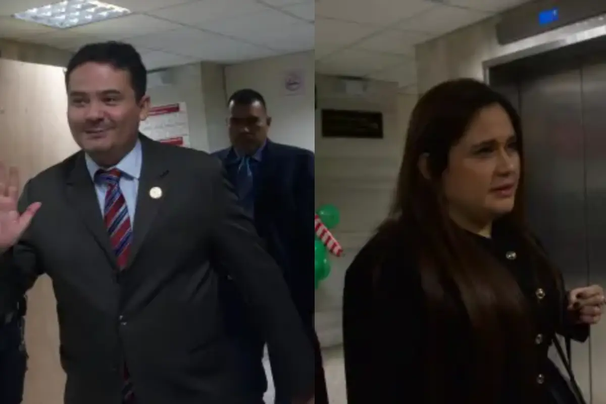 El juez Fredy Orellana y la fiscal Leonor Morales., 