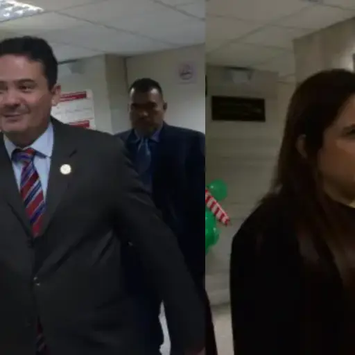 El juez Fredy Orellana y la fiscal Leonor Morales. ,