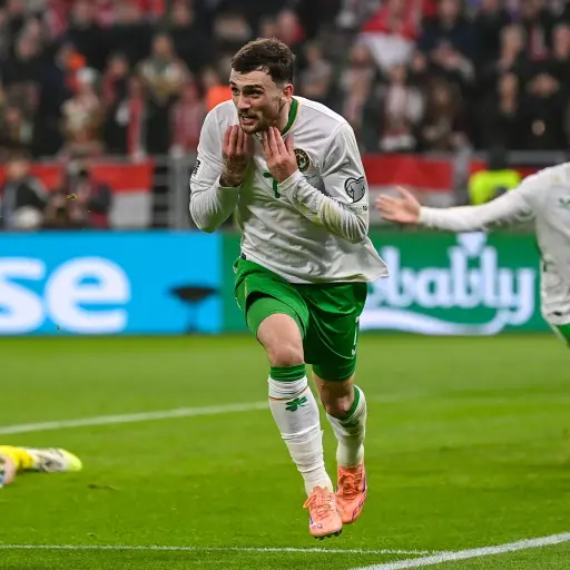 Celebración de Troy Parrott ante Hungría - Ireland Football