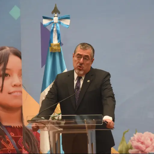 El presidente Bernardo Arévalo durante la conferencia de prensa 
