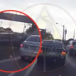 Video viral revela imprudencia al volante que casi deja tragedia en zona 2. ,Captura de pantalla video X.