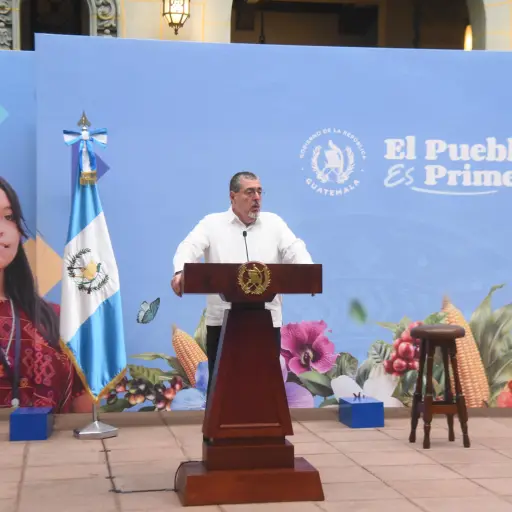 El presidente Bernardo Arévalo durante la conferencia de prensa 