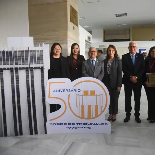 Autoridades del Organismo Judicial en la conmemoración del 50 aniversario de la Torre de Tribunales. ,Omar Solís/Emisoras Unidas