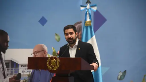El secretario de Comunicación Social de la Presidencia, Santiago Palomo, durante la conferencia \