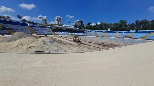 Los trabajos de remodelación del estadio Nacional Doroteo Guamuch Flores llevan un atraso 