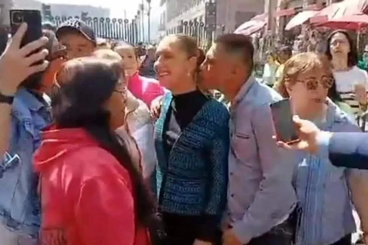 Redes estallan tras video del acoso a Claudia Sheinbaum., Captura de pantalla video X.