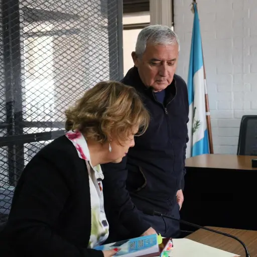 El expresidente Otto Pérez Molina en audiencia en el Juzgado de Extinción de Dominio, el 3 de noviembre de 2025. ,Omar Solís/Emisoras Unidas