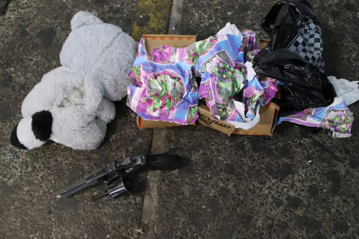 evólver dentro de caja de regalo alerta a vecinos., PNC