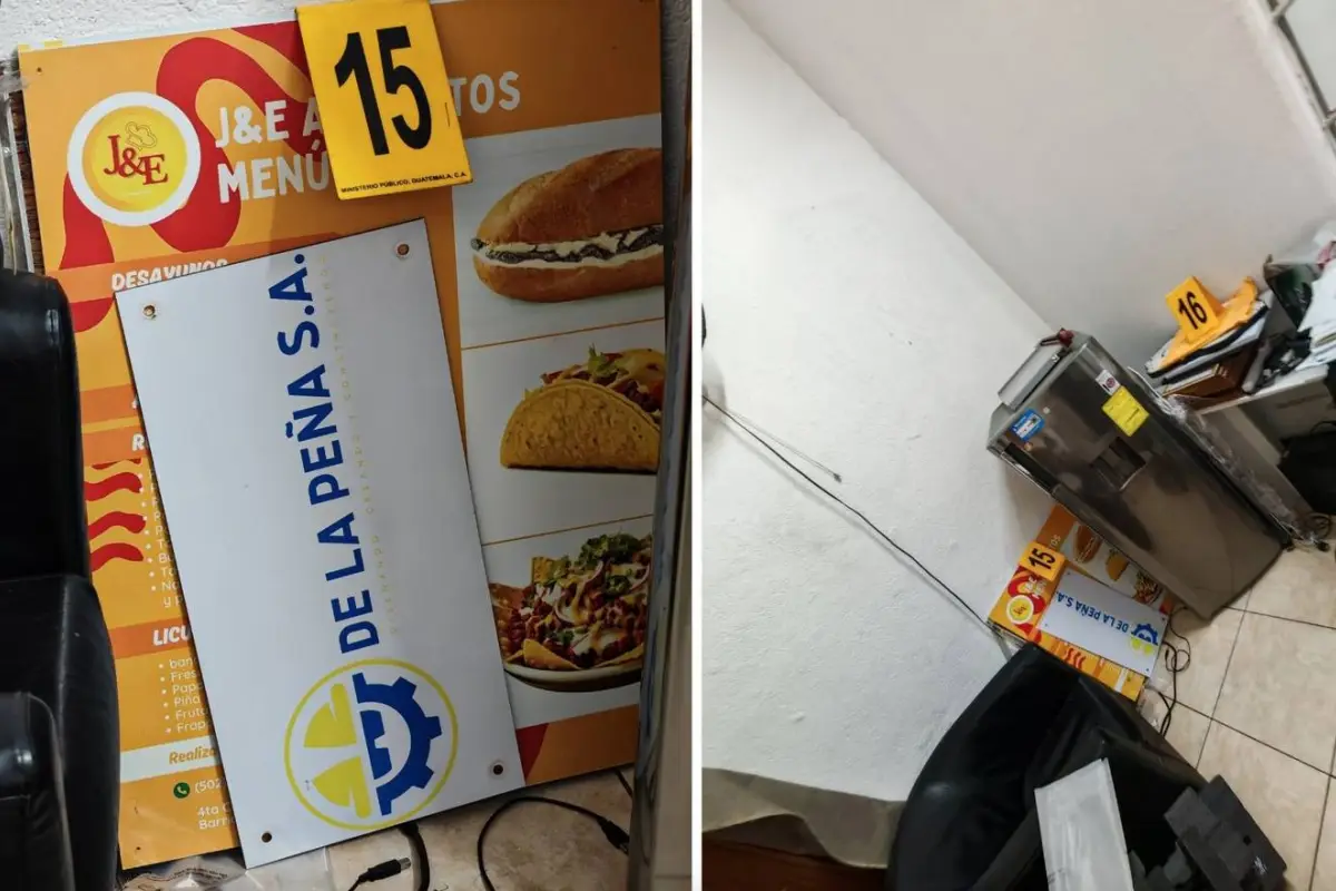 Entre los hallazgo del MP se encuentran diversos rótulos. , Foto MP