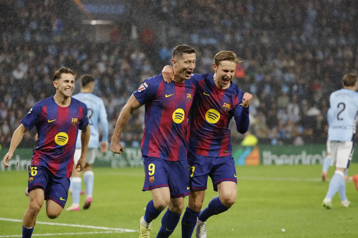 Celebración del FC Barcelona ante el Celta de Vigo - EFE
