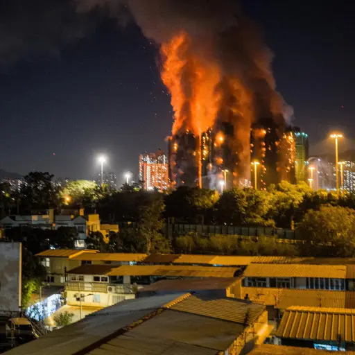 Incendio de varios bloques de viviendas en Hong Kong ,EFE