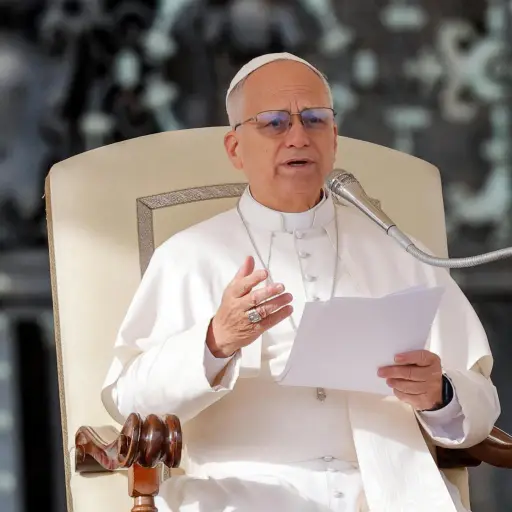 El Papa León XIV dirige la Audiencia del Jubileo en la Plaza de San Pedro, Ciudad del Vaticano, 22 de noviembre de 2025 , (Papa) EFE/EPA/GIUSEPPE LAMI