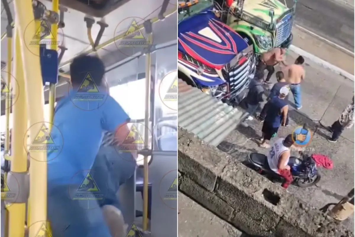 Violencia en el transporte colectivo., Captura de pantalla video Facebook.